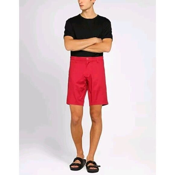 ARMANI EXCHANGE Men's 9" Short Solid Stretch Twill Bemuda Orange Size 32 - Picture 1 of 9